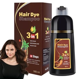 Deep Coffee Hair dye Shampoo 3 in 1, 10 mins Herbal Hair Darkening Shampoo, Instant Hair Coloring Shampoo, Magic Hair Dye Shampoo (Deep coffee)