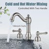 Aolemi Brushed Nickel 3 Holes Widespread Bathroom Sink Faucet 8