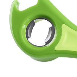Zyliss E24225 5 Way Opener, Plastic/Stainless Steel, Green, Manual Handheld Opener for Tins/Cans/Bottles/Jars, Dishwasher Safe