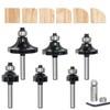 6PCS Roundover Router Bit Set , 1/4 inch Shank，Corner Rounding