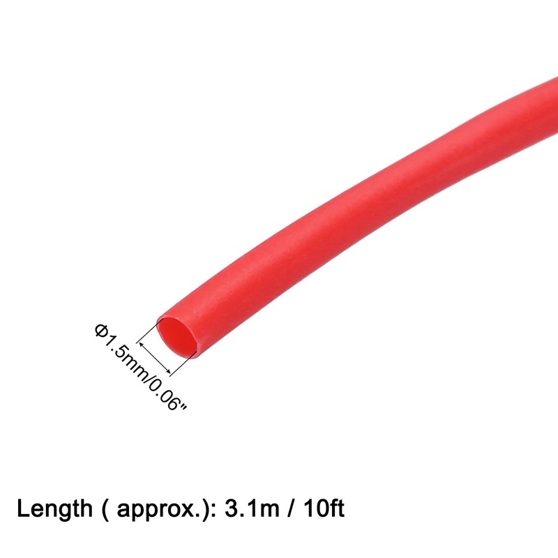 uxcell Heat Shrink Tubing 1.5mm Dia 2:1 Heat Shrink Tube