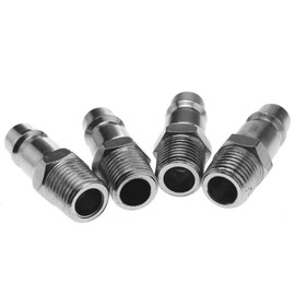 4-Piece 1/4 Inch BSP Quick Coupling Adaptor Plug Nipple for Compressed Air Coupling
