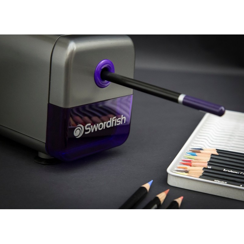 Swordfish ‘VariPoint’ Electric Pencil Sharpener with Replaceable Helical Blade and