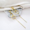 Circle Dangle Tassel 14K Gold Plated Earrings with S925 Sterling