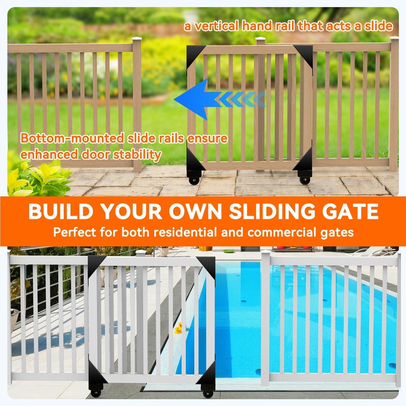 Sliding Gate Kit - Heavy Duty Rolling Gate Hardware Kit