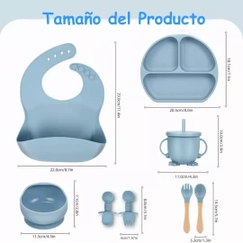 Lostrain Set De Alimentación Para Bebé Plato Bebé Vajilla De Silicona