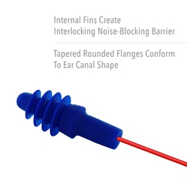 Howard Leight by Honeywell AirSoft Flanged Corded Reusable Shooting Earplugs, 2-Pairs (R-01521)