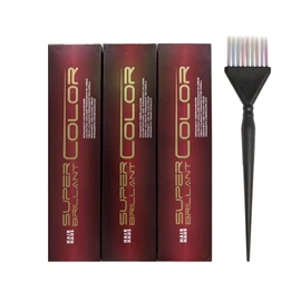 HAIR HAUS Super Brilliant Colour Hair Colour 3 x 100 ml + Special Colouring Brush (6-00nn)