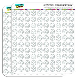 Volleyball 1/2" (0.5") Planner Calendar Scrapbooking Crafting Stickers - Clear