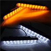 White LED DRL Fog Light+Amber Turn Signal Compatible with Polaris