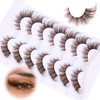 Brown Eyelashes Fairy Lashes Cat Eye Wispy False Eyelashes Strip
