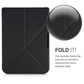 kwmobile Hülle kompatibel mit Pocketbook InkPad 3/3 Pro/Color/Vivlio InkPad 3 Hülle - Kunstleder Case - eReader Schutzhülle - Cover Schwarz