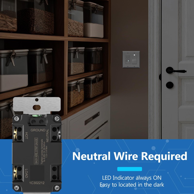 LIDER 2-Hour Countdown Timer Switch with Wall Plate, 5-10-20-30 Min,