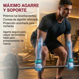 Correas para Levantamiento de Pesas Acolchonadas Straps para Gym Crossfit Entrenamiento Fuerza Peso Muerto Remo Jalones Protección de Muñeca Rosa Straps de agarre para Gym (Verde Aqua)