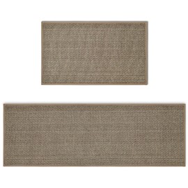 Artoid Mode Washable Non-Skid Kitchen Rugs and Mats Set of 2, Rubber Backing Kitchen Mats for Floor Front of Sink Home Decor - 17x29 and 17x47 Inch