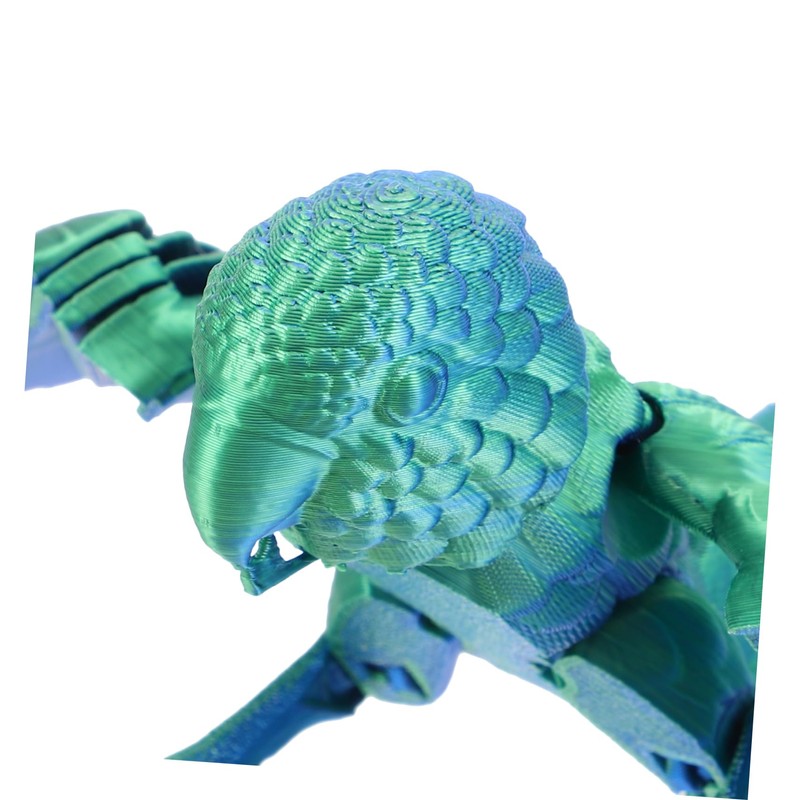 KOMBIUDA Printed Parrot Figurine Realistic Flexible Bird Model for Articulated