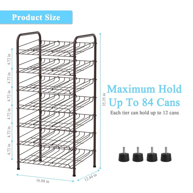 Vrisa Can Organizer for Pantry 7-tier Can Dispenser Rack Holde