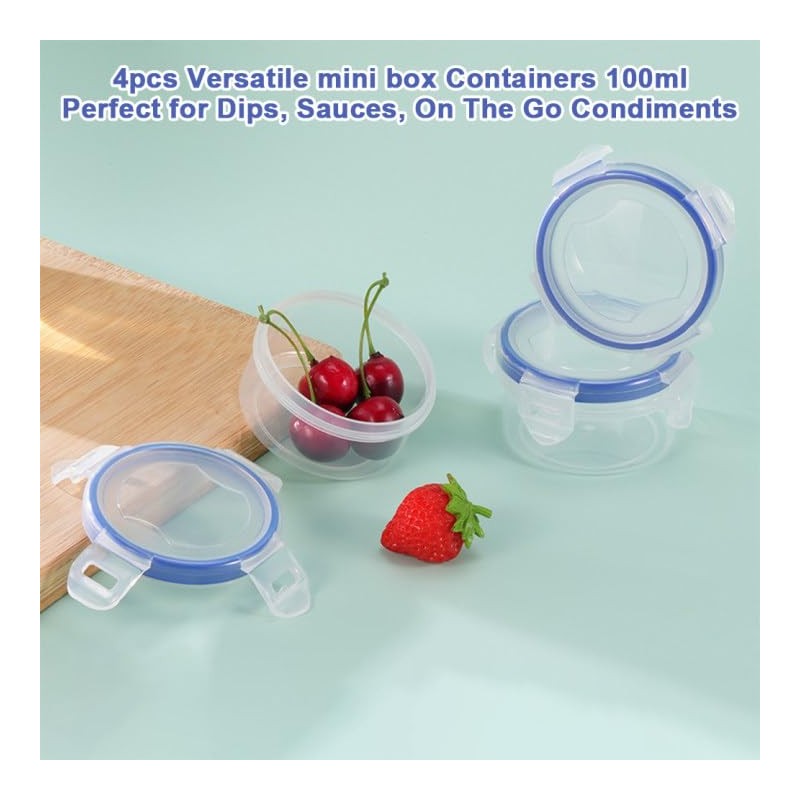 Jinsion Set of 4 PP5 Food Storage Containers with Lid,
