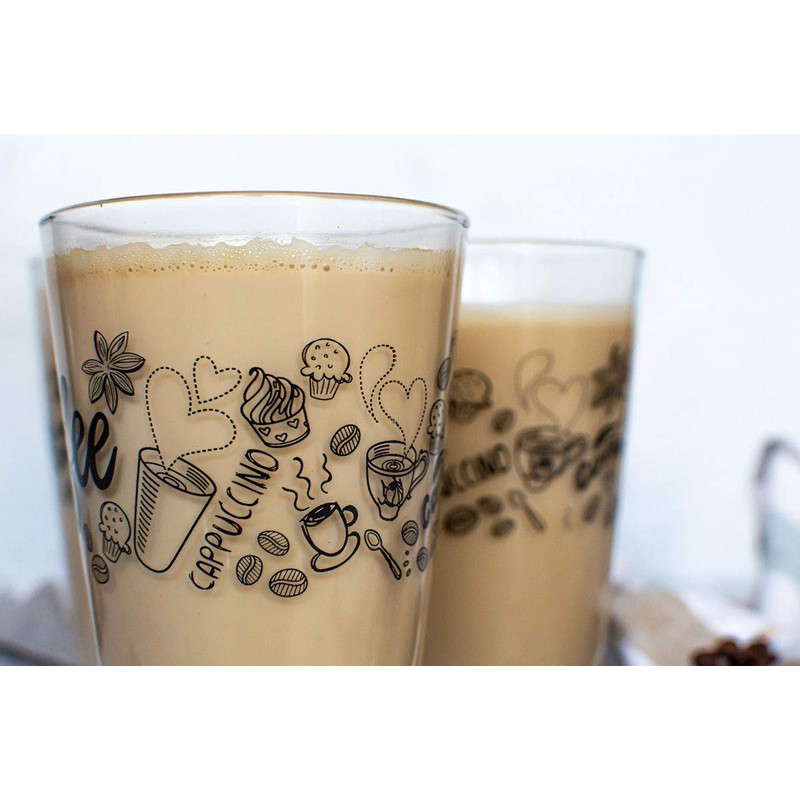 Sendez 6 Latte Macchiato Glasses 310 ml Coffee Glasses Tea