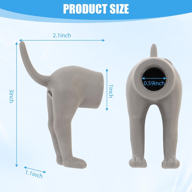 6 Pack Pooping Dog Butt Toothpaste Topper, Fun Dog Toothpaste