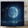 ABONAN Moon Shower Curtain Star Starry Fantasy Night Sky Full