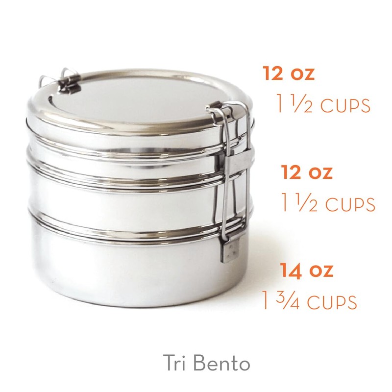 ECOlunchbox Tri Bento 3-Tier Stainless Steel Lunch Box | 4.5