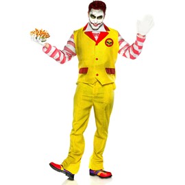 Seeing Red Evil Fast Food Clown Adult Costume, XX-Large Yellow