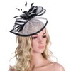 Lawliet Womens Sinamay Feather Fascinator Cocktail Hat Headband Church Wedding