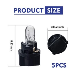 GRANDI T5 Dashboard Bulb, 12V 1.2W High Temperature Resistant Glass Housing Halogen Lamps, Plug and Play Instrument Cluster Panel Indicator Bulb, Universal for Most Cars (White #DB401)