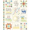 Oh Happy Day Quilting Panel, Inspirational Quotes and Geometric Patterns,