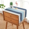 SIELUNO Nightstand Table Tassel Cover Cloth, Rustic Rectangle Linen Coffee