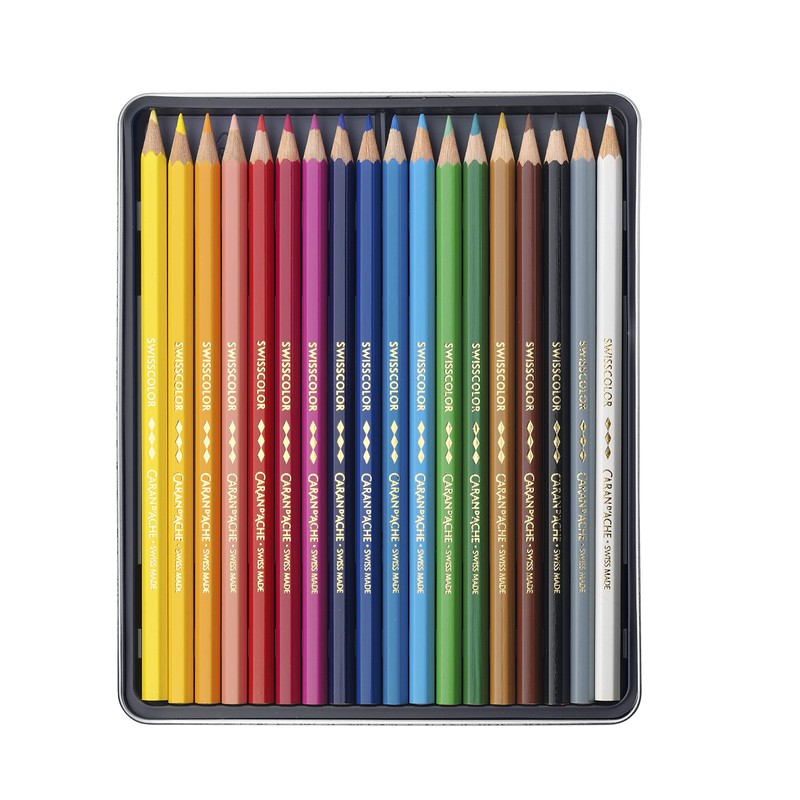 Caran d'Ache d'Ache Swisscolor 1284718 Metal Case with 18 Waterproof