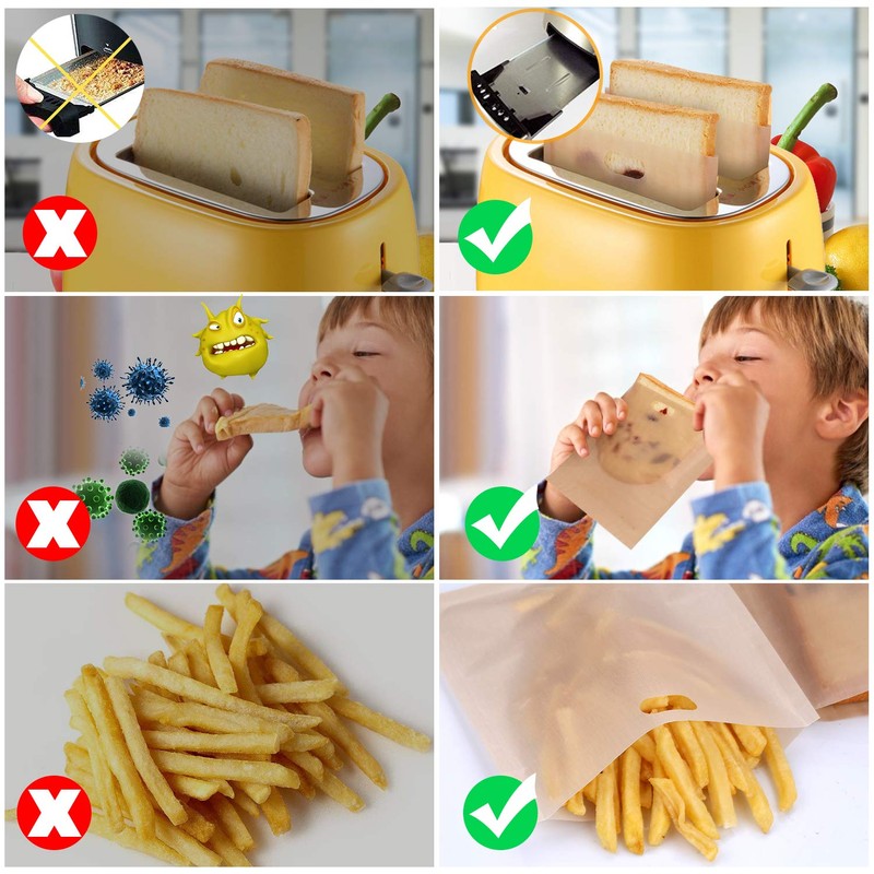 10 Toaster Bags Reusable grilled cheese bags Non Stick Toaster