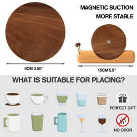 Wooden Coasters for Drinks-Natural Acacia Wood Drink Coaster Set for Coffee Table, Cute Coasters for Modern Home Decor Tabletop Protection for Any Table Type, Set of 5-Dia 3.5 * 3.5inchs