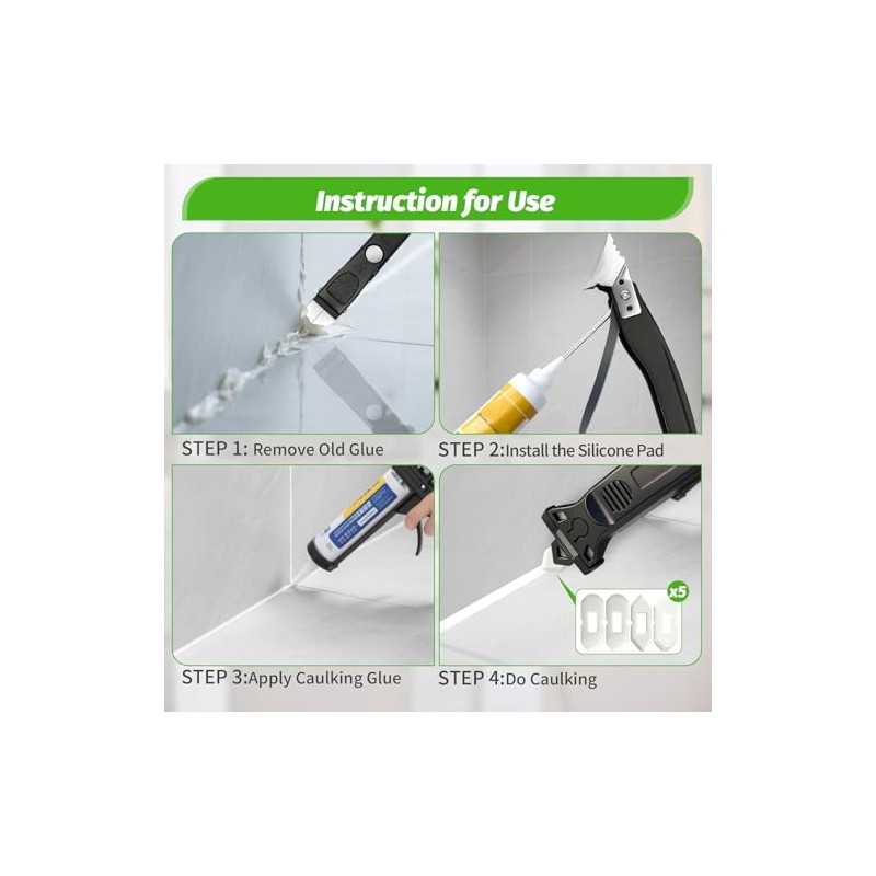 Caulking Tool 6 in 1 Sealant Finishing Tool & Grout