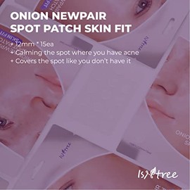 Isntree Parches para Imperfecciones Onion Newpair Pimple Patch Skin Fit - Coreanos Ultrafinos de Hidrocoloide, Invisibles, 15 Parches