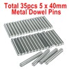 ZDingTech 35pcs 5mm x 40mm Dowel Pins Metal Dowel pins