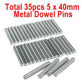 ZDingTech 35pcs 5mm x 40mm Dowel Pins Metal Dowel pins M5 5mm Shelf Pegs,Support Shelves,5mm x 40mm Metal Rod.304 Stainless Steel Wood Bunk Bed pegs