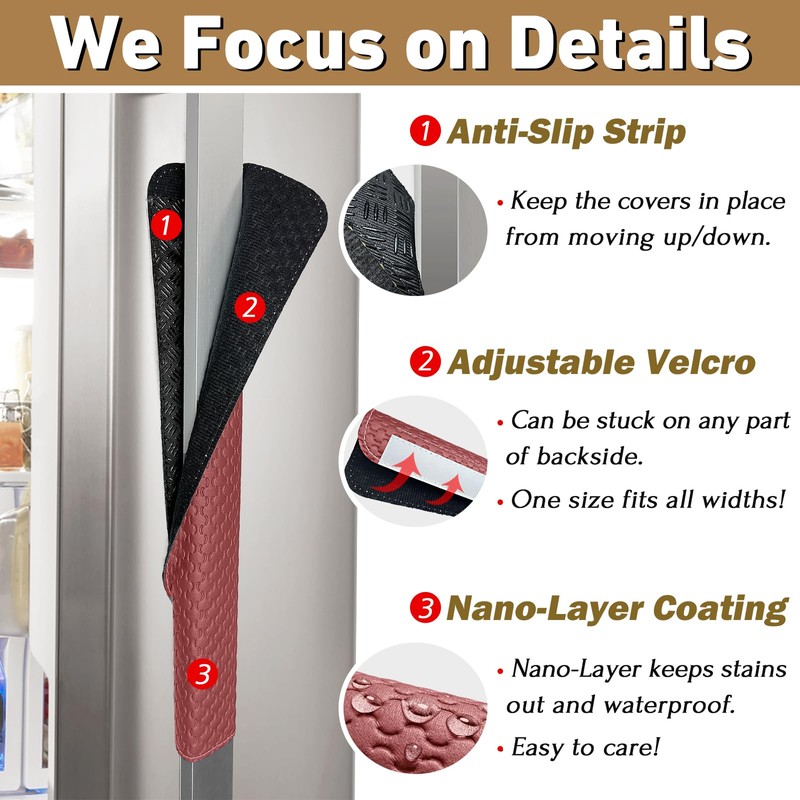 Refrigerator Door Handle Covers, Set of 5, Performance Appliance Handle