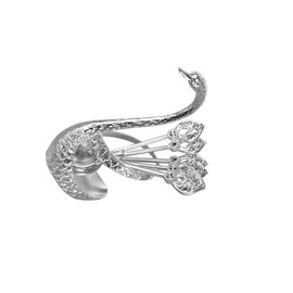 Swan Base Holder with 6pcs Elegant Ice Cream Spoons Teaspoons Coffee Dessert Sugar, Silver