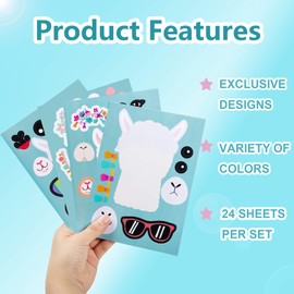 Happy Storm Llama Sticker 24PCS Make A Llama Sticker Llama Party Games for Kids Llama Party Supplies Llama Themed Birthday Party Favor