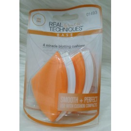 Real Techniques By Sam & Nic Miracle Blotting Cushions Pack of 4 Latex-Free .