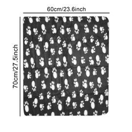 SZCXDKJ Pack of 2 Cute Paw Print Blanket 60 x 70 cm Puppy Dog Blanket Pet Blankets Small Animals Blanket for Small Animals, Black, Grey