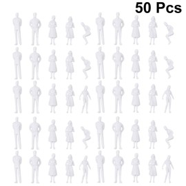 NUOBESTY 50pcs Model Trains Architectural 1: 300 Scale Unpainted Figures Sitting and Standing People Models for DIY Scenery Landscape Miniature Fairy Garden Decoration 8mm