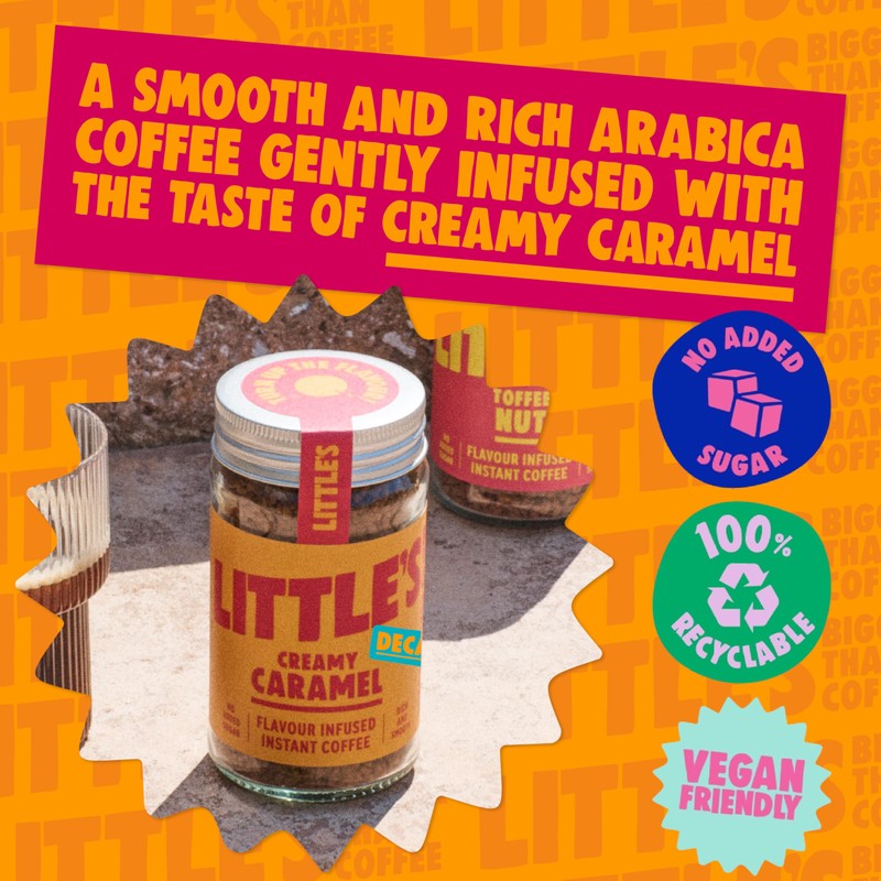 Little's Creamy Caramel Flavoured Decaf Instant Coffee, 6 Pack (50g