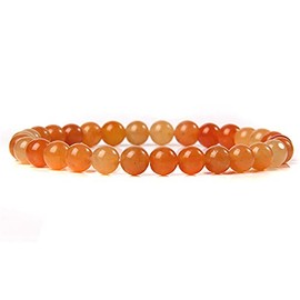 INENIMARTJ 6mm Natural Carnelian Crystal Bracelet for Women,Red Agate Gemstone Beaded Bracelet Stretchy Chakra Red Gems Stones Healing Crystal Energy Quartz Jewelry (H)
