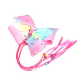 VICASKY Rainbow Bowknot Hair Ring Colorful Fake Braid Hair Tie Creative Headwear for Stylish Accessories for Everyday Use for Outfits