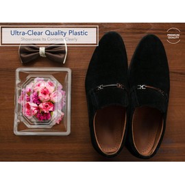 50 Pack Clear Plastic Flower Box for Corsage, Boutonniere, Rose, Orchid Prom Wedding Craft Container 6x5x4