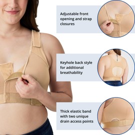 Care+Wear - Post Surgery Recovery Bra for Post Mastectomy (Nude, X-Small) - Wearing After Mastectomy Surgery - Comfortable Post-Surgery Support - Breathable, Adjustable and Front Opening