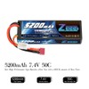 Zeee 7.4V Lipo Battery 2S 50C 5200mAh Lipos Hard Case